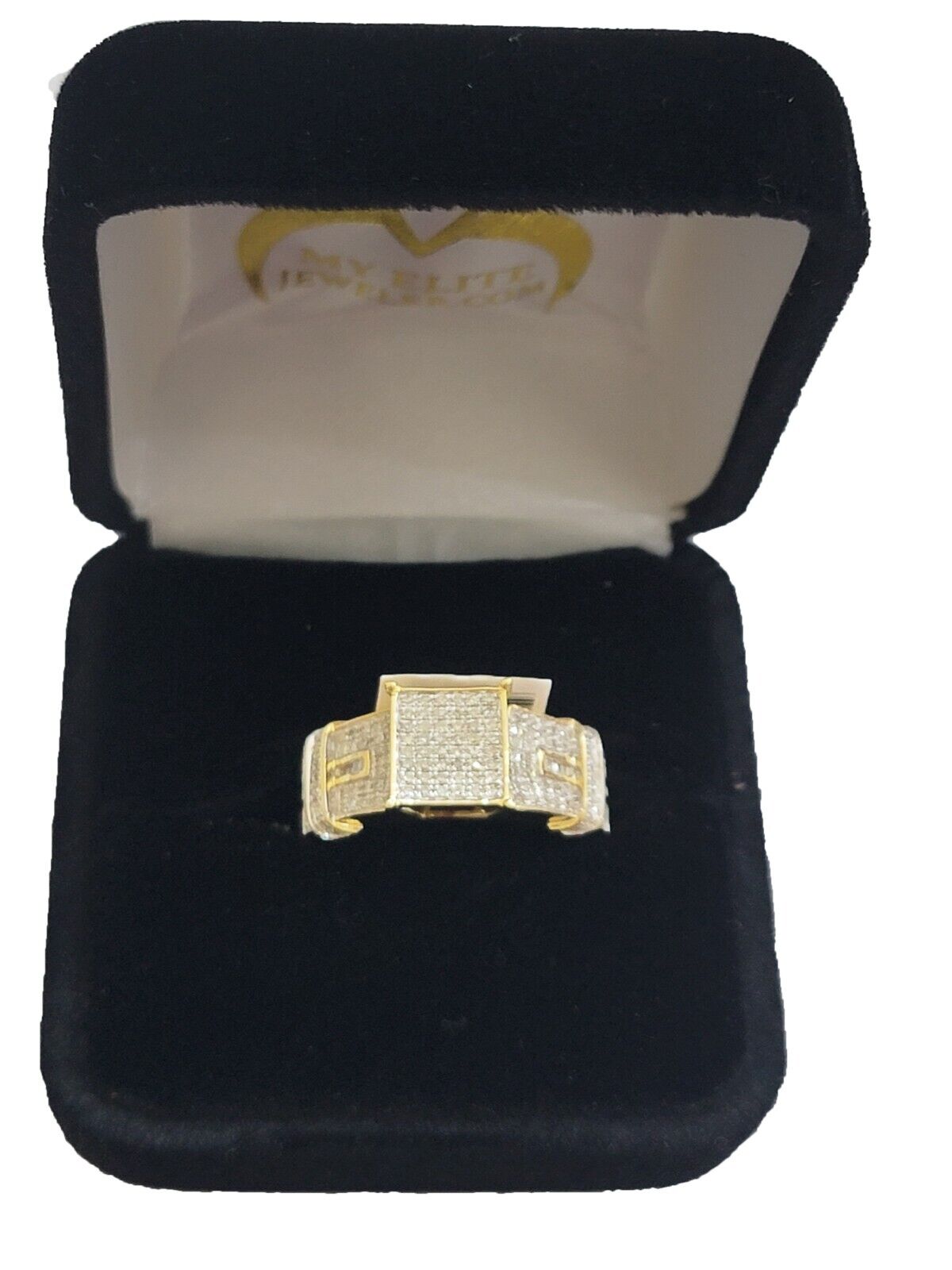 10k Yellow Gold Ladies Diamond Cinderella Ring Wedding Engagement Solid, Women - GoldenlinQ